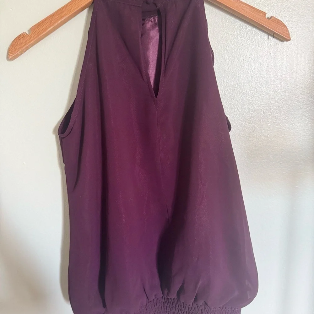 Chic Plum Ruffle Blouse - Picture 5 of 6